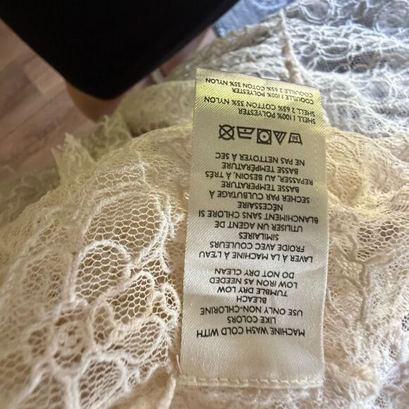 NWT Free People Womens Tie Front Embroidered Tiered Selena Maxi Top Ivory Small - Picture 16 of 16